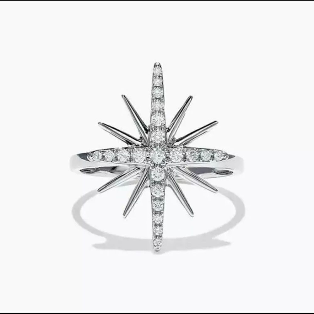 💫Silver Star CZ Diamond Ring